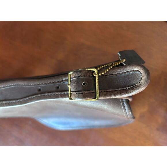 Rare Vintage BROWN Coach LEATHERWARE Classic Pouch Shoulder Bag mid-1970s - Picture 11 of 16